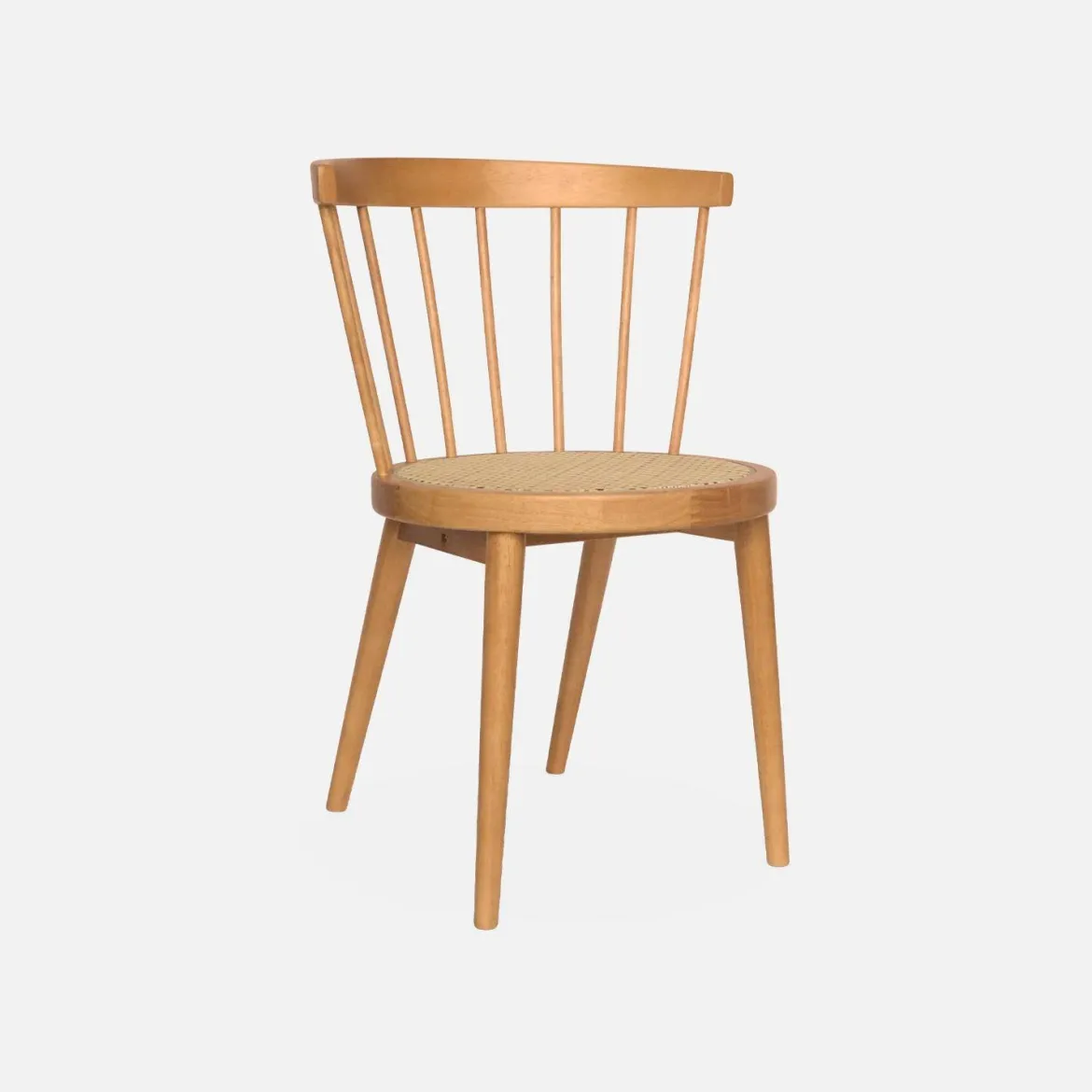 Set di 4 sedie in legno e paglia