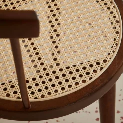 Set di 4 sedie in legno e paglia
