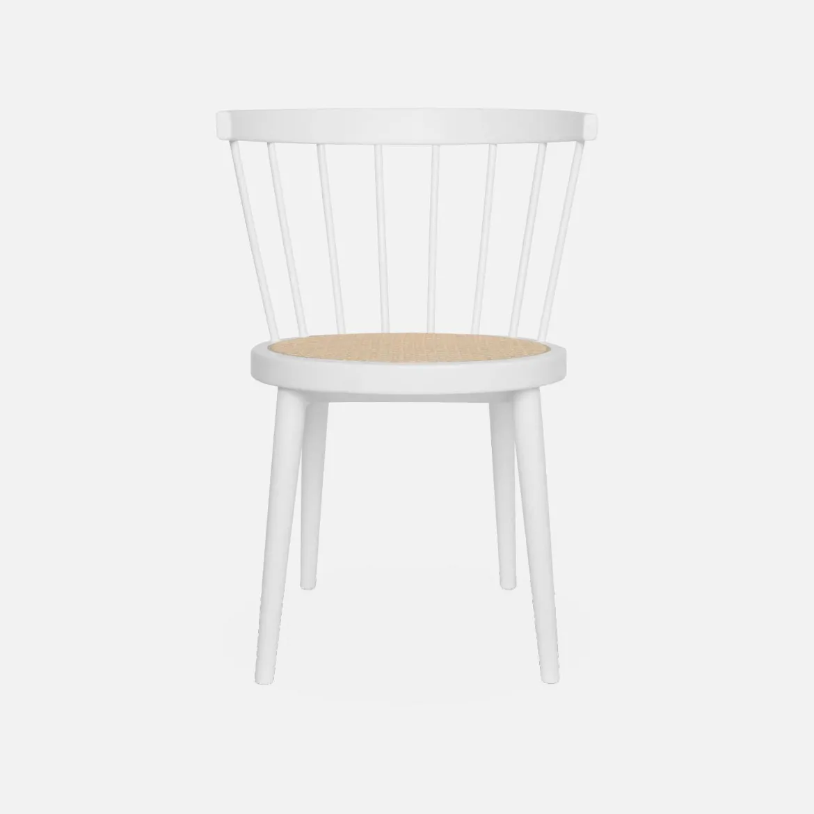 Set di 2 sedie in legno e rattan intrecciato, stile vimini
