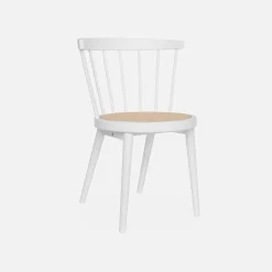 Set di 2 sedie in legno e rattan intrecciato, stile vimini