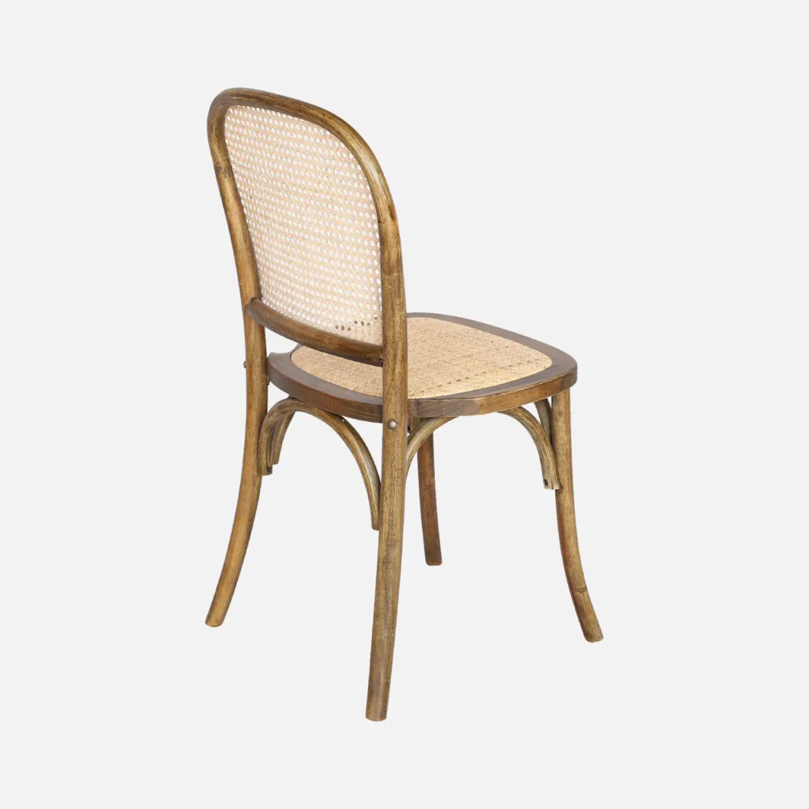 Set di 4 sedie in legno e rattan vintage