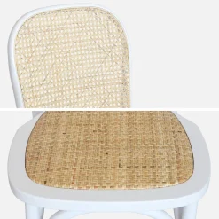 Set di 2 sedie vintage in legno e rattan