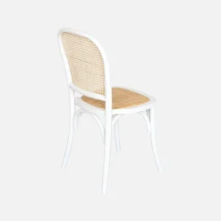 Set di 2 sedie vintage in legno e rattan