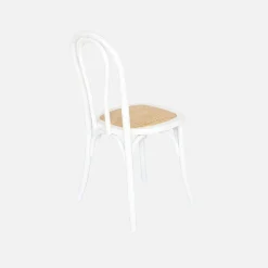 Set di 4 sedie vintage in legno e rattan