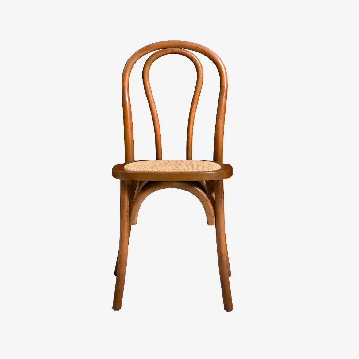 Set di 4 sedie vintage in legno e rattan