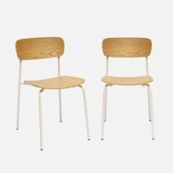 Set di 2 sedie vintage in metallo e compensato