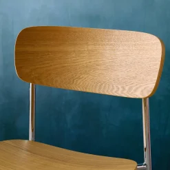 Set di 2 sedie vintage in metallo e compensato