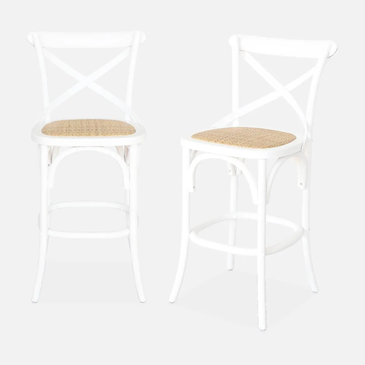 Set di 2 sgabello da bar bistrot vintage legno