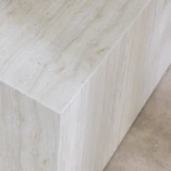 Set di 2 tavolini quadrati con effetto marmo