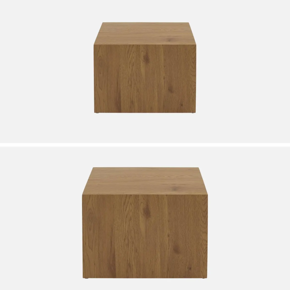 Set di 2 tavolini quadrati effetto frassino