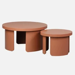 Set di 2 tavolini rotondi impilabili