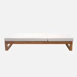 Set 2 lettini prendisole di legno di eucalipto multiposizione