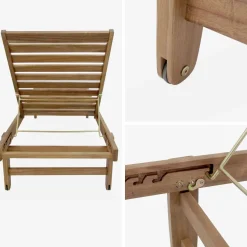 Set 2 lettini prendisole in legno multiposizione