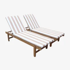 Set 2 lettini prendisole in legno multiposizione