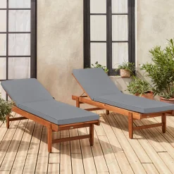 Set 2 lettini prendisole in legno multiposizione