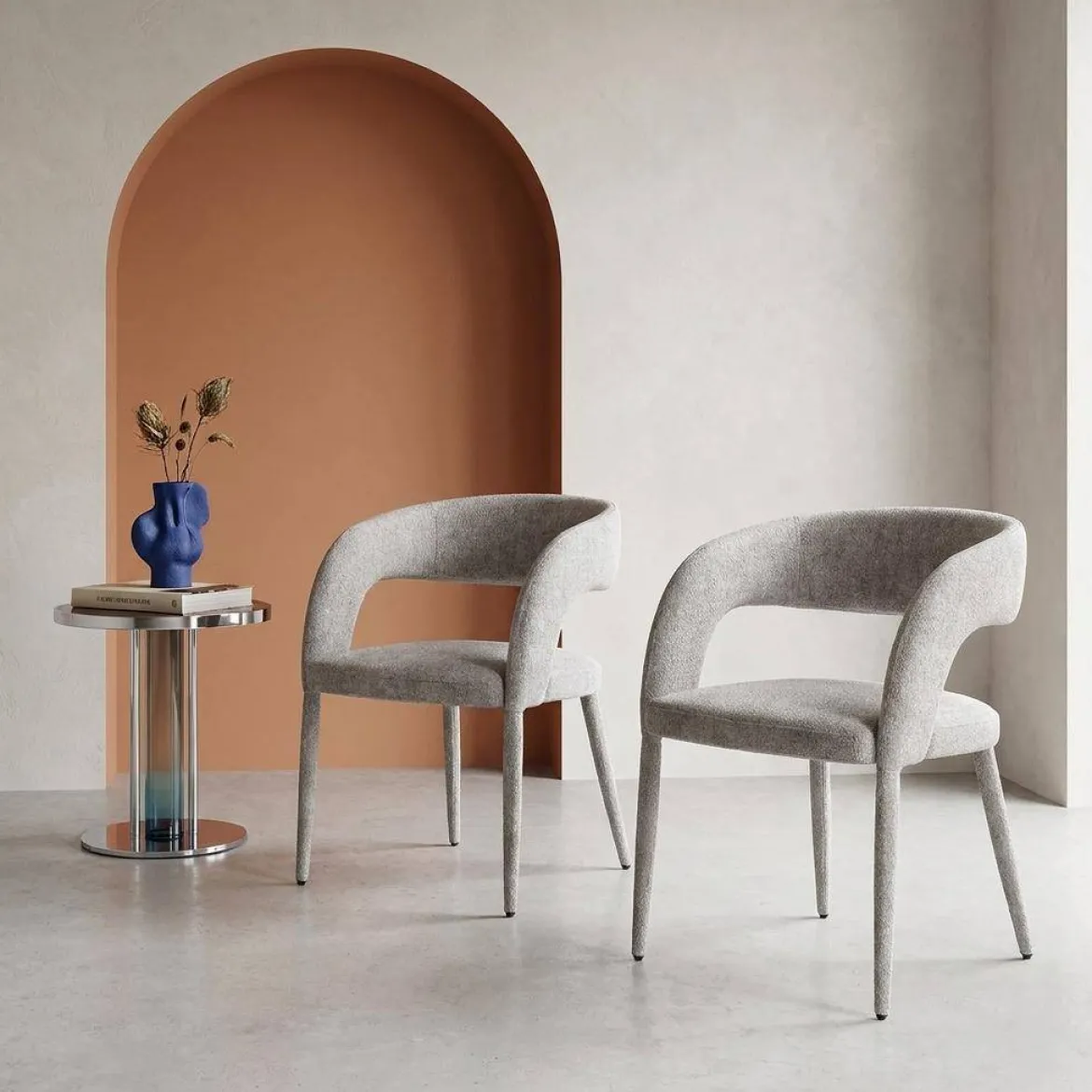 Set 2 poltrone contemporanee in tessuto