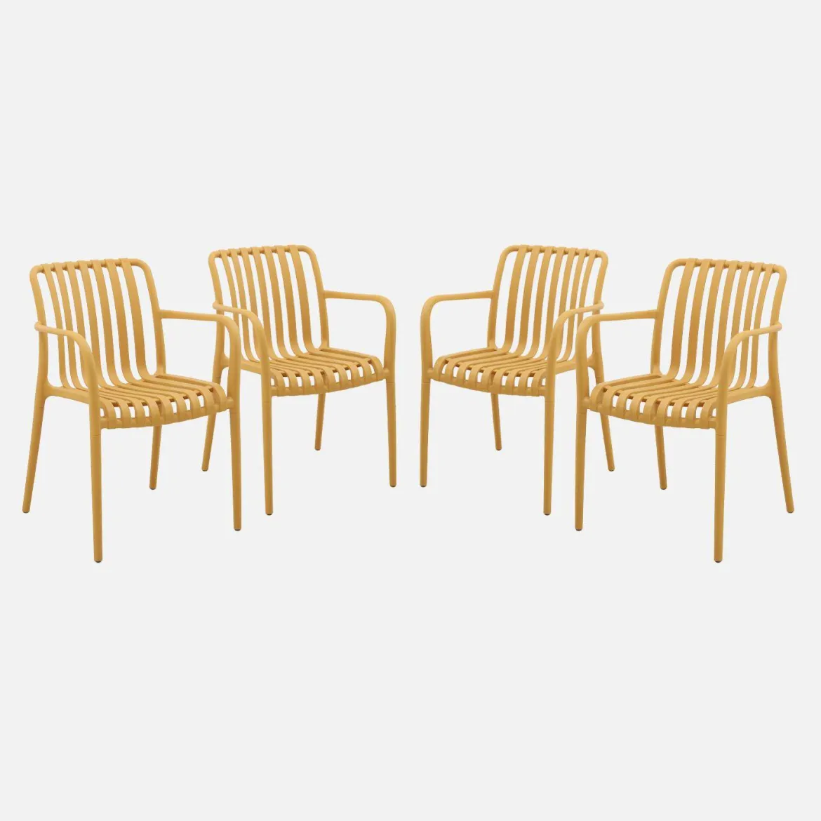 Set 4 poltrone da giardino in plastica