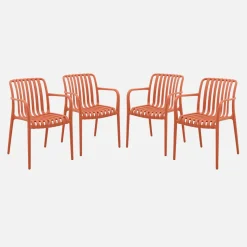 Set 4 poltrone da giardino in plastica