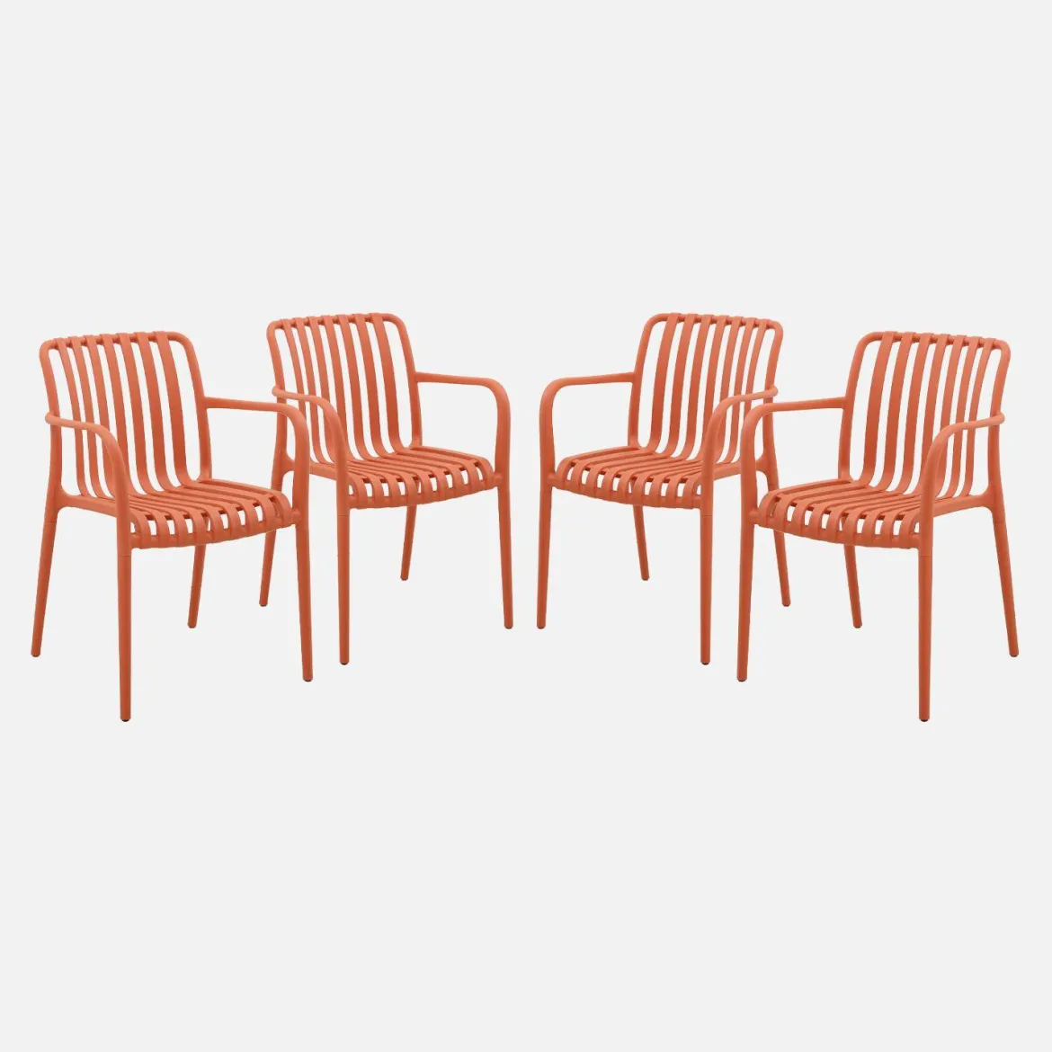 Set 4 poltrone da giardino in plastica