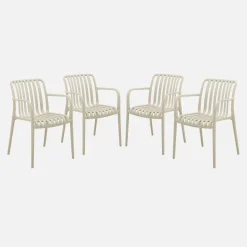 Set 4 poltrone da giardino in plastica