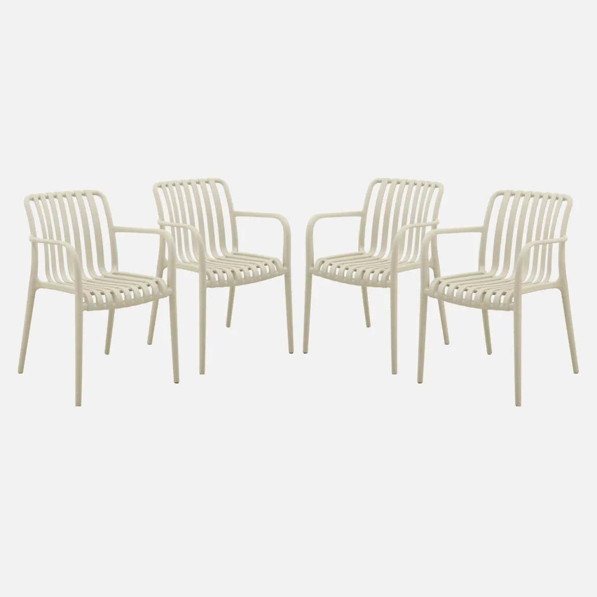 Set 4 poltrone da giardino in plastica