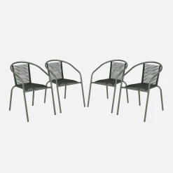 Set 4 poltrone da giardino in resina naturale