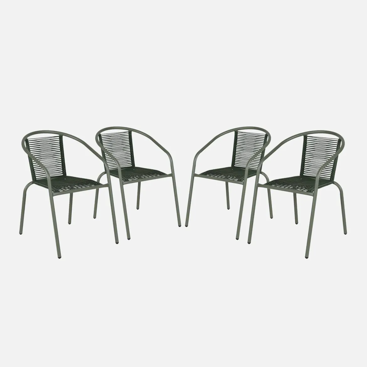 Set 4 poltrone da giardino in resina naturale