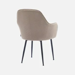 Set 2 poltrone in velluto a coste con gambe in metallo