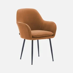 Set 2 poltrone in velluto a coste con gambe in metallo