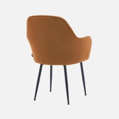 Set 2 poltrone in velluto a coste con gambe in metallo