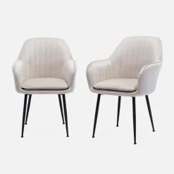 Set 2 poltrone in velluto con gambe in metallo