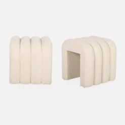 Set 2 pouf contemporanei in tessuto