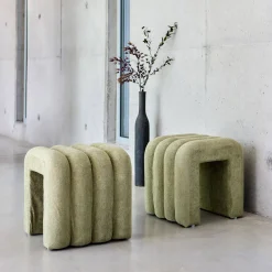 Set 2 pouf contemporanei in tessuto