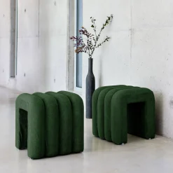 Set 2 pouf contemporanei in tessuto