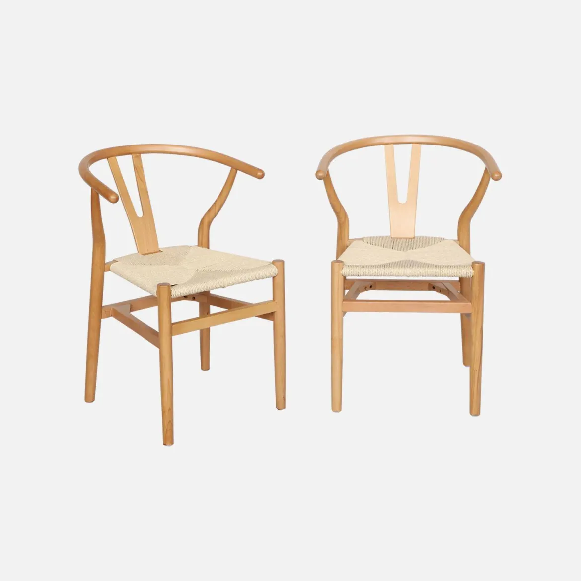 Set 2 sede in legno con seduta in corda