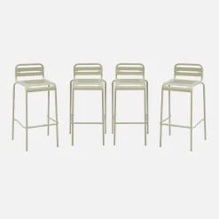 Set 4 sedie alte bistrot in acciaio