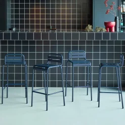 Set 4 sedie alte bistrot in acciaio