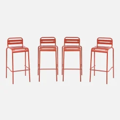 Set 4 sedie alte bistrot in acciaio