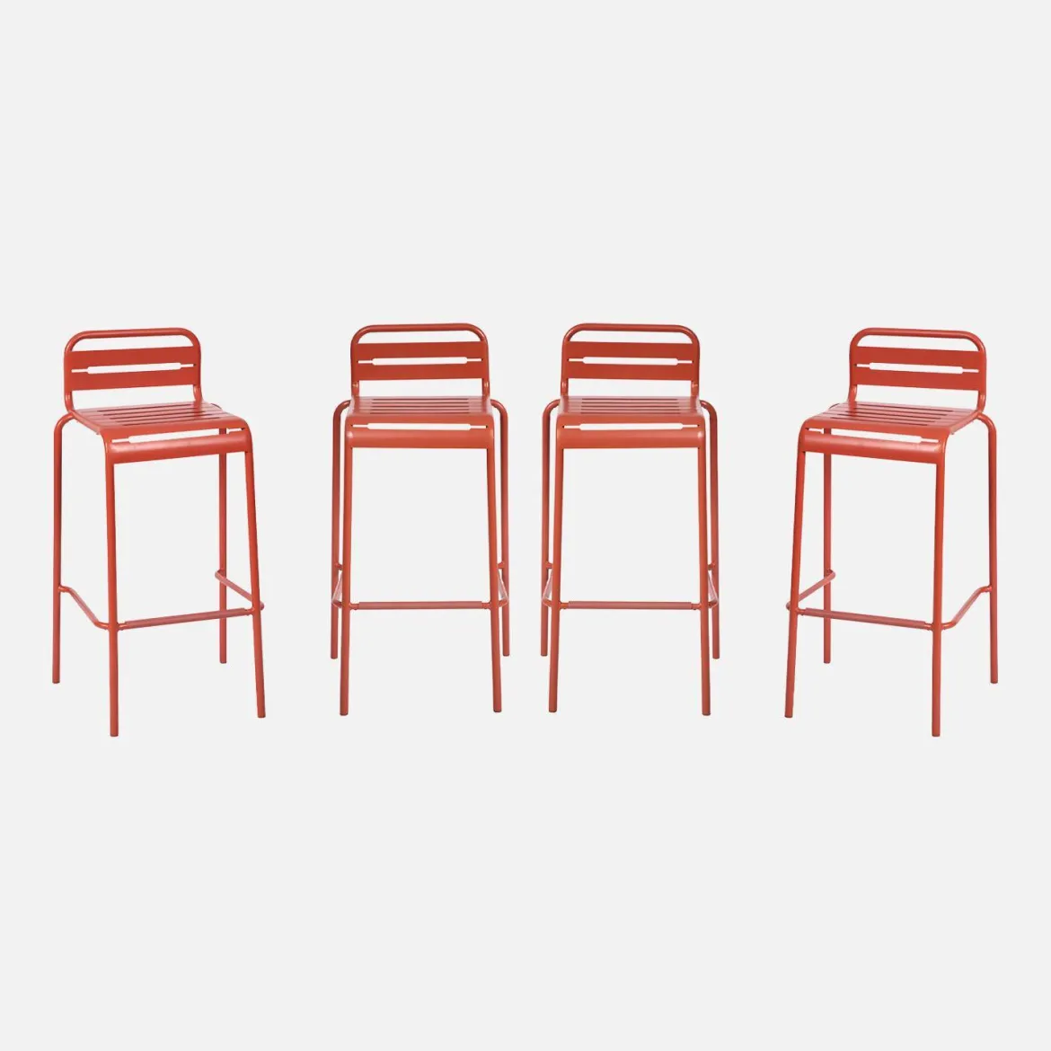 Set 4 sedie alte bistrot in acciaio