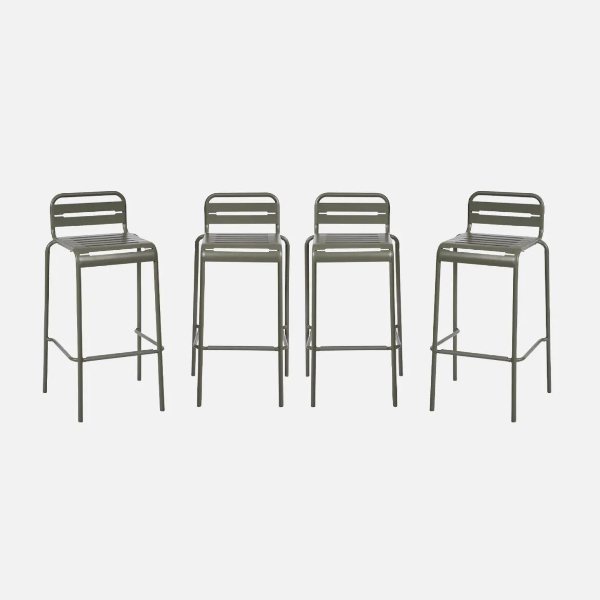 Set 4 sedie alte bistrot in acciaio