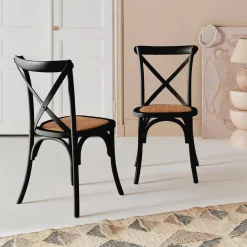 Set 2 sedie bistrò vintage in legno