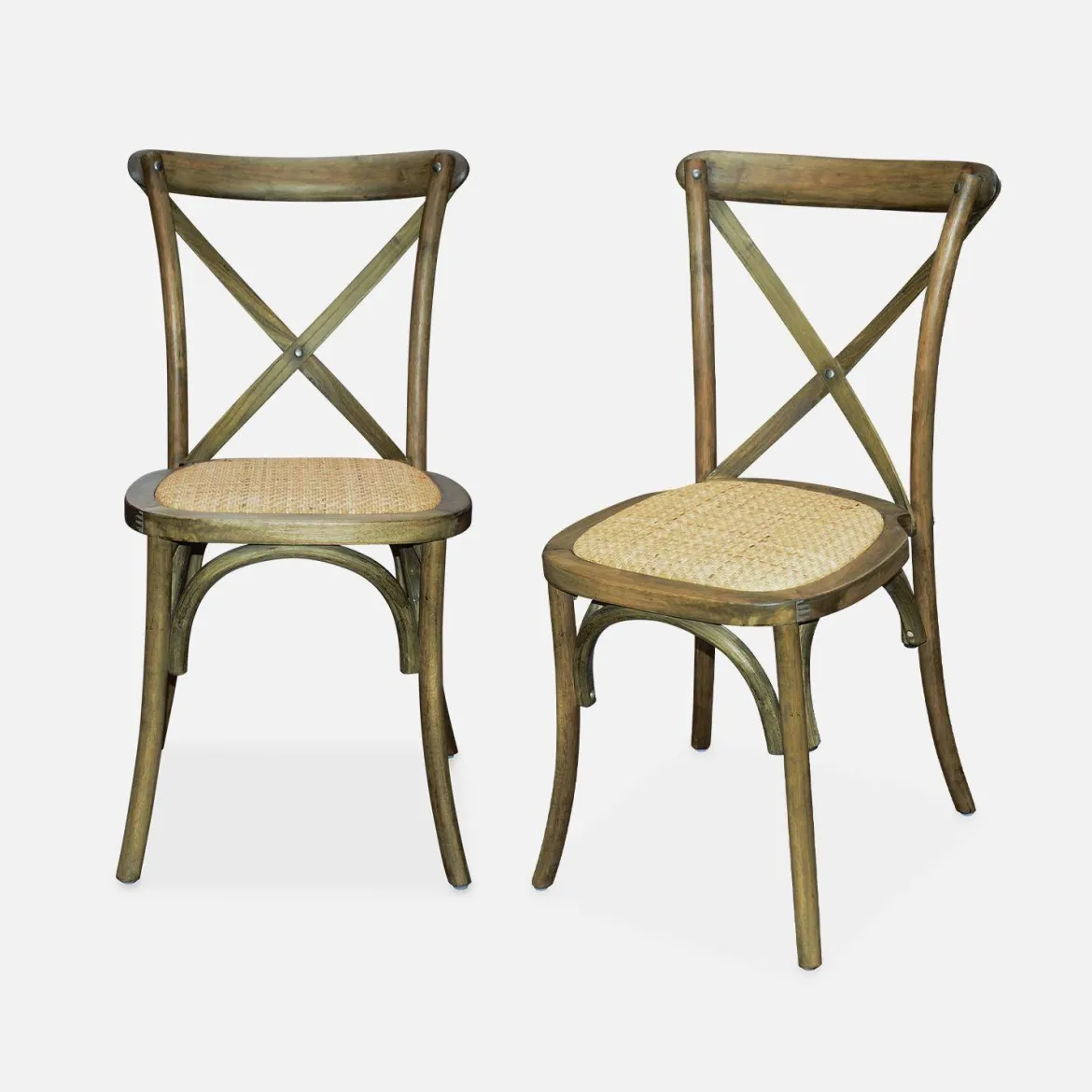Set 2 sedie bistrò vintage in legno