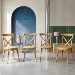 Set 4 sedie da bistrot vintage in legno