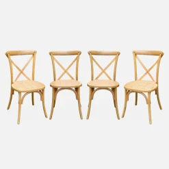 Set 4 sedie da bistrot vintage in legno