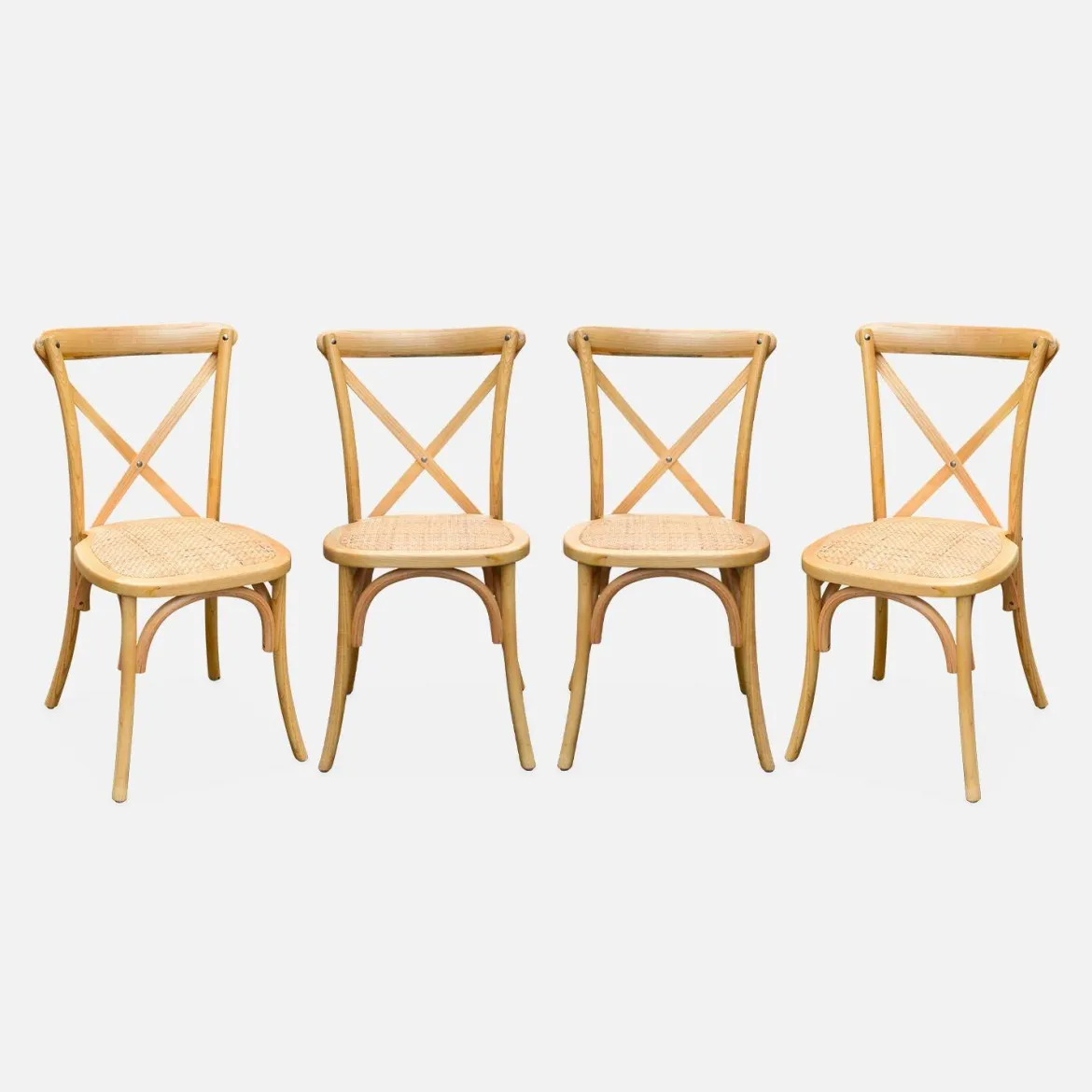 Set 4 sedie da bistrot vintage in legno