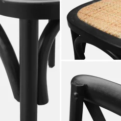 Set 4 sedie da bistrot vintage in legno