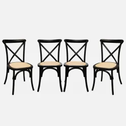 Set 4 sedie da bistrot vintage in legno
