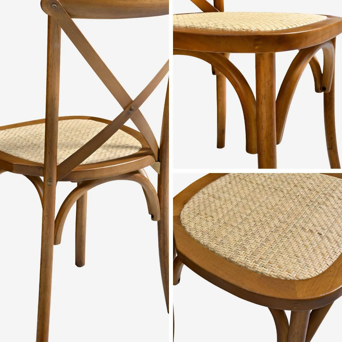 Set 4 sedie da bistrot vintage in legno