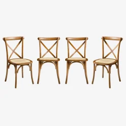 Set 4 sedie da bistrot vintage in legno