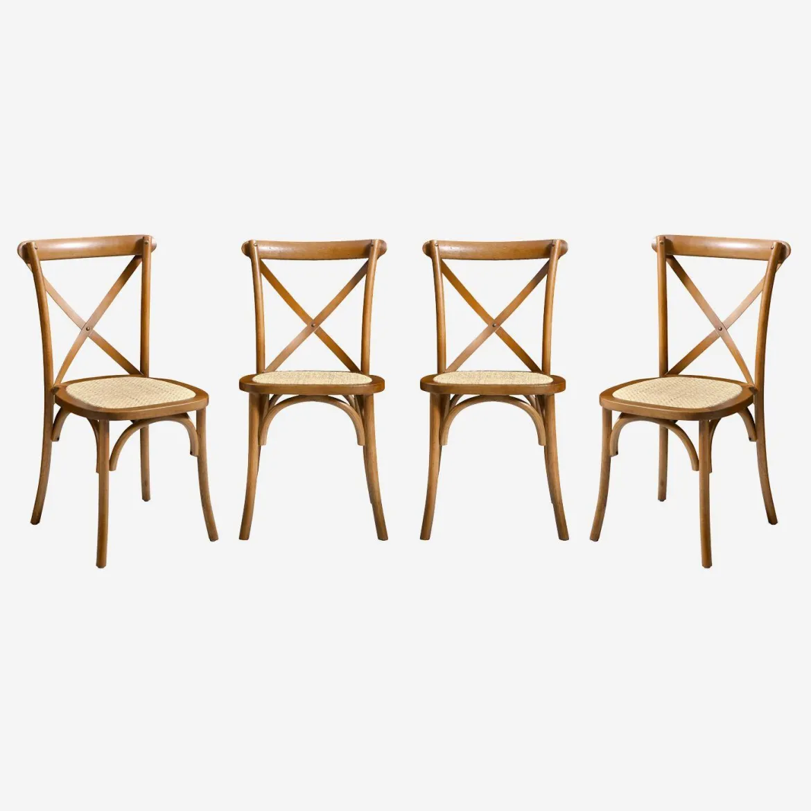 Set 4 sedie da bistrot vintage in legno